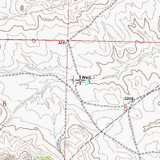Topographic Map of 02N39E05BCBD01 Well, MT