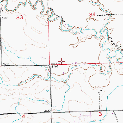 Topographic Map of 03N27E34CCDC01 Well, MT