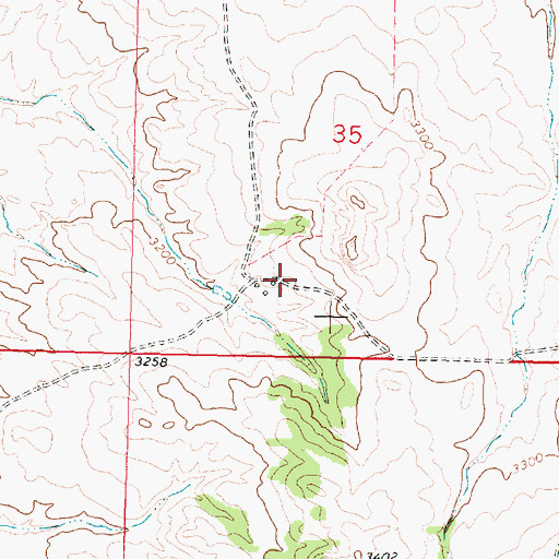 Topographic Map of 03N37E35CDBD01 Well, MT