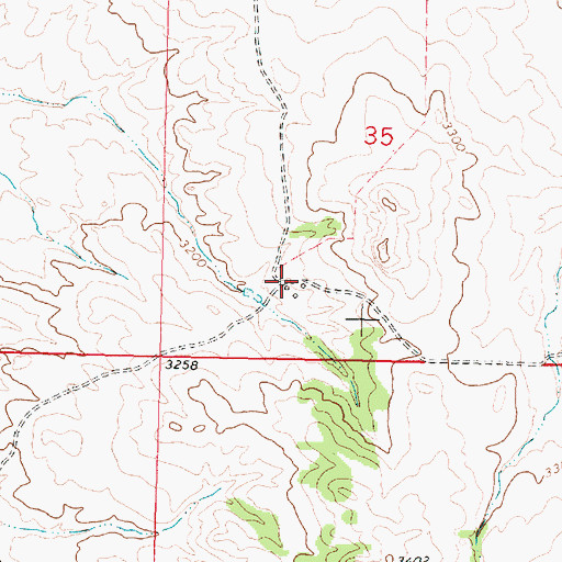 Topographic Map of 03N37E35CDBC01 Well, MT