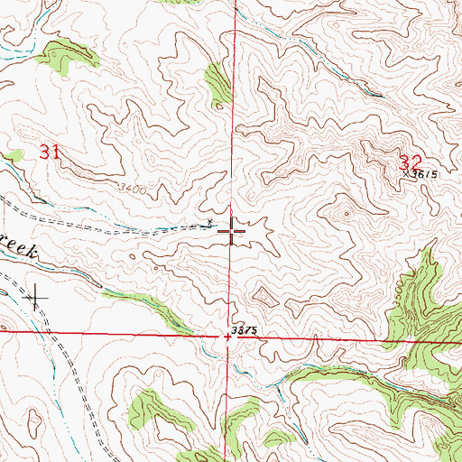 Topographic Map of 03N38E32CBCC01 Well, MT