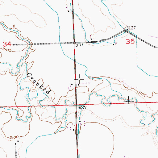 Topographic Map of 03N27E35CCBC01 Well, MT