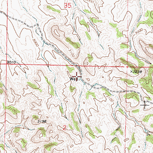 Topographic Map of 02N43E02ABBD01 Well, MT