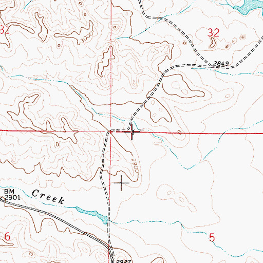 Topographic Map of 03N51E32CCCD01 Well, MT