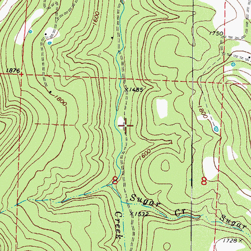 Topographic Map of Possum Creek School (historical), AR