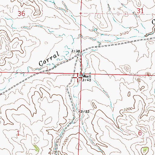 Topographic Map of 02N40E01AAAA01 Well, MT