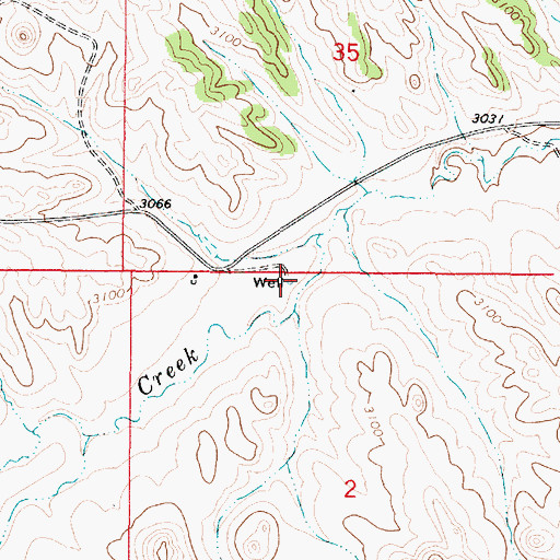 Topographic Map of 02N48E02BABA01 Well, MT