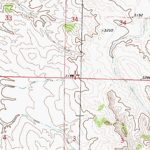 Topographic Map of 03N41E34CCCD01 Spring, MT
