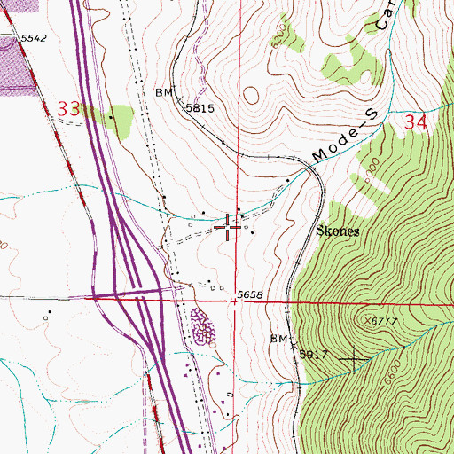 Topographic Map of 03N07W34CCB_01 Spring, MT