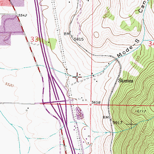 Topographic Map of 03N07W33DDA_01 Well, MT