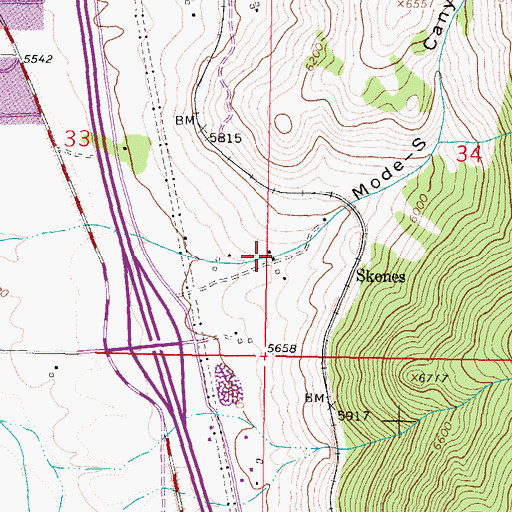 Topographic Map of 03N07W34CBC_01 Well, MT