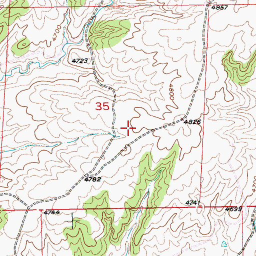 Topographic Map of 03N16E35DBAD01 Well, MT