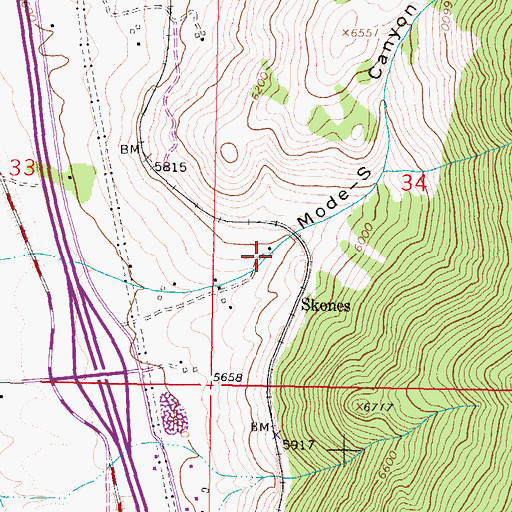 Topographic Map of 03N07W34CBD_01 Well, MT