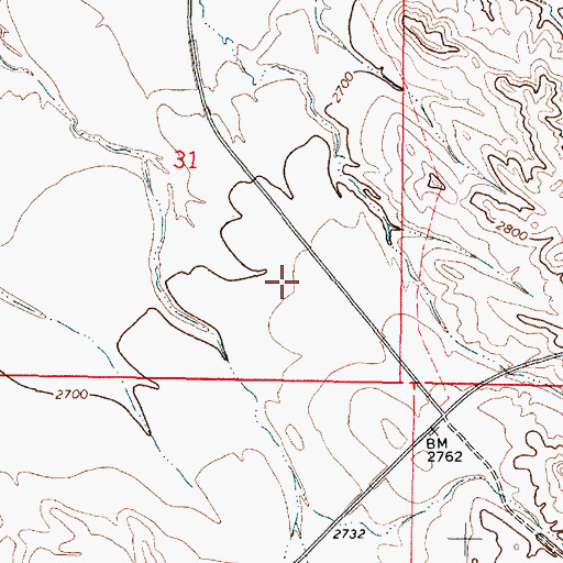 Topographic Map of 03N46E34DCCD01 Well, MT