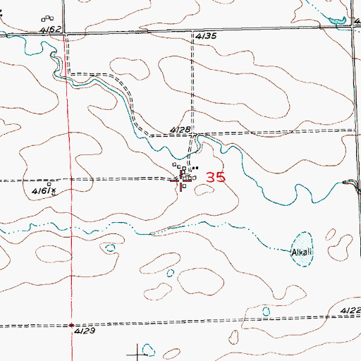 Topographic Map of 03N19E35CAAB01 Well, MT