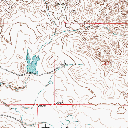 Topographic Map of 03N52E32CBBD01 Well, MT