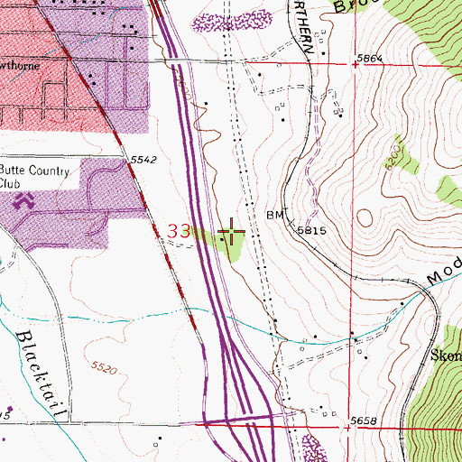 Topographic Map of 03N07W33ACD_01 Well, MT