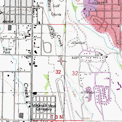 Topographic Map of 03N07W32BDB_01 Well, MT