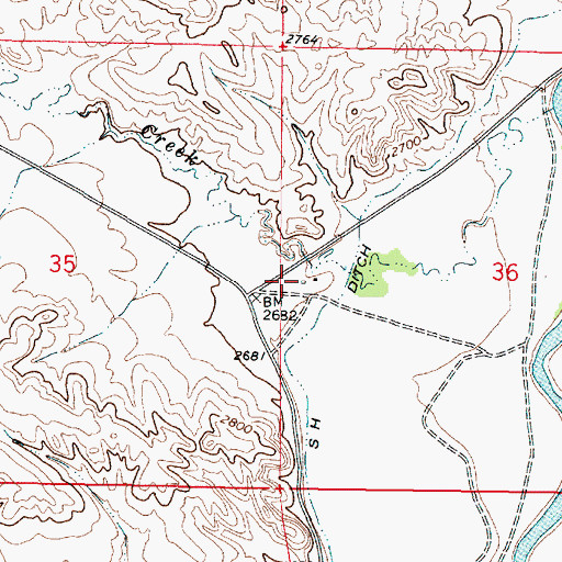 Topographic Map of 03N45E36CBBB01 Well, MT