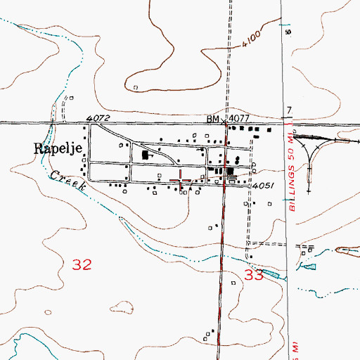 Topographic Map of 03N20E32AADC01 Well, MT