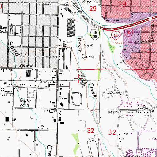 Topographic Map of 03N07W32BBA_01 Well, MT