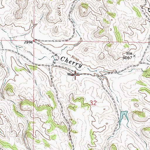 Topographic Map of 03N44E32BDBA01 Well, MT