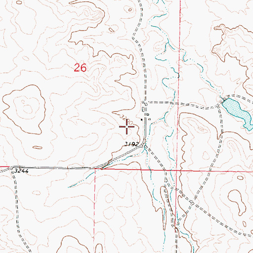 Topographic Map of 03N37E26DDBB01 Well, MT