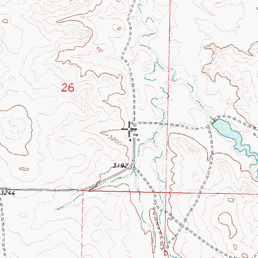 Topographic Map of 03N37E26DACD01 Well, MT