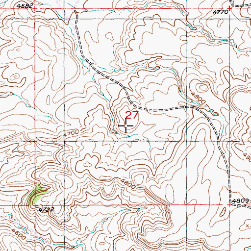 Topographic Map of 03N15E27DBBD01 Well, MT