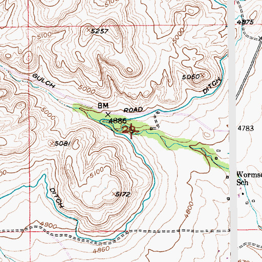 Topographic Map of 03N14E29____01 Well, MT