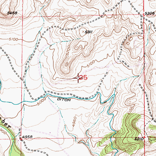 Topographic Map of 03N13E25____01 Well, MT