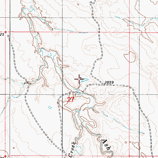 Topographic Map of 03N53E27ACBD01 Well, MT