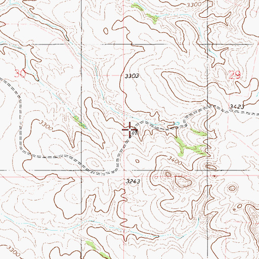 Topographic Map of 03N58E29CCBA01 Well, MT