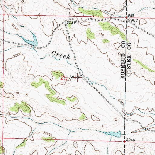 Topographic Map of 03N44E25ACDC02 Well, MT