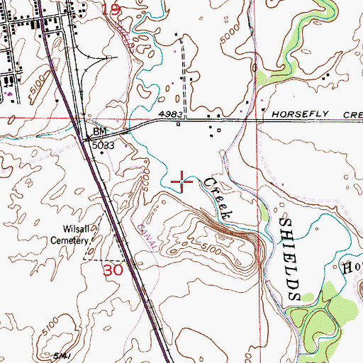 Topographic Map of 03N09E30A___01 Well, MT