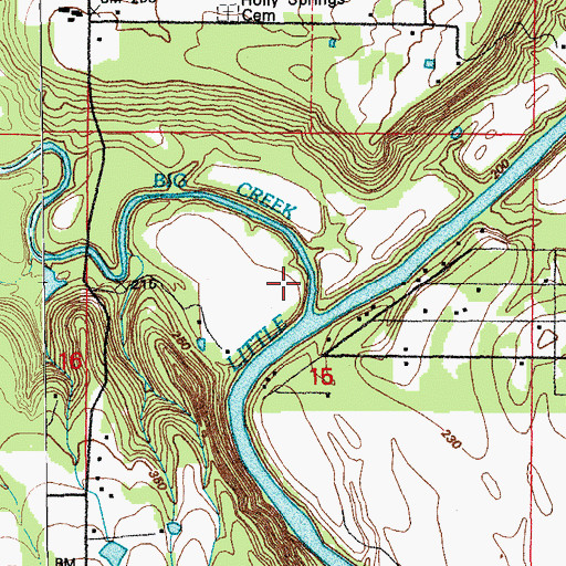 Topographic Map of Big Creek, AR