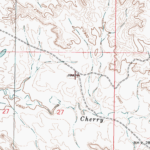 Topographic Map of 03N43E27ABDC01 Well, MT