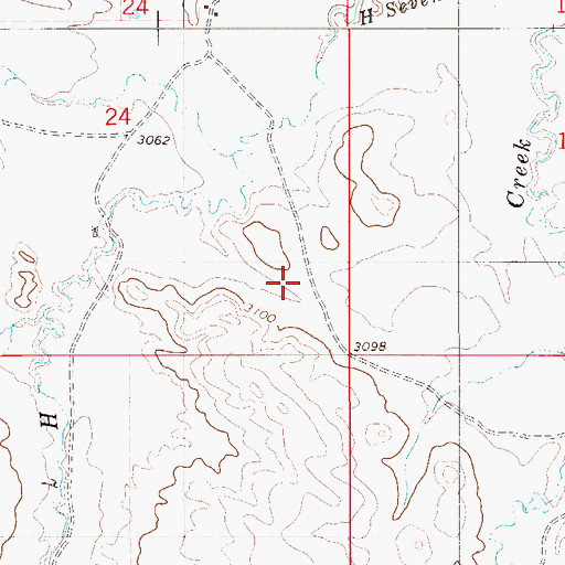 Topographic Map of 03N56E22DDAC01 Well, MT