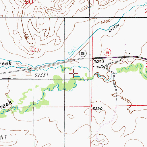 Topographic Map of 03N08E20D___01 Well, MT