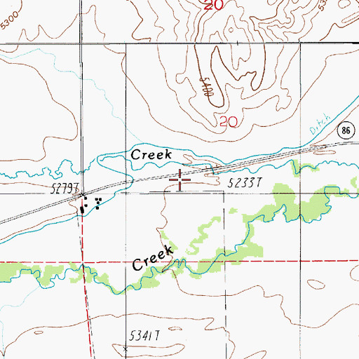 Topographic Map of 03N08E20C___01 Well, MT