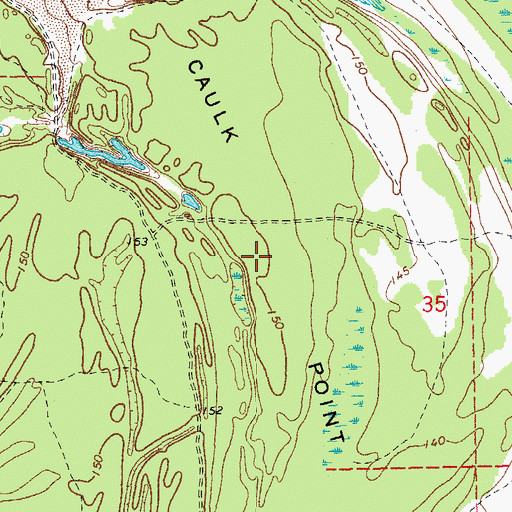 Topographic Map of Caulk Point, AR