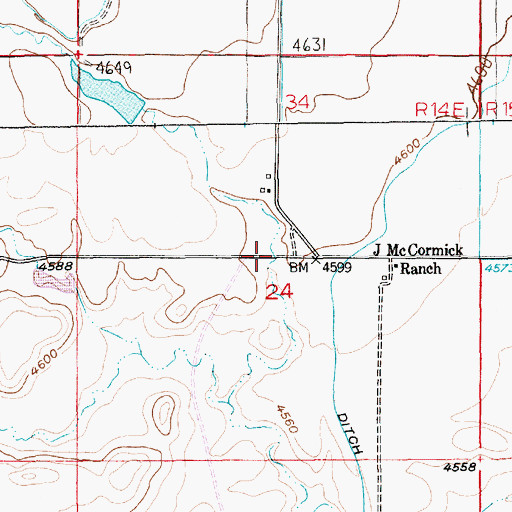 Topographic Map of 03N14E24____01 Well, MT