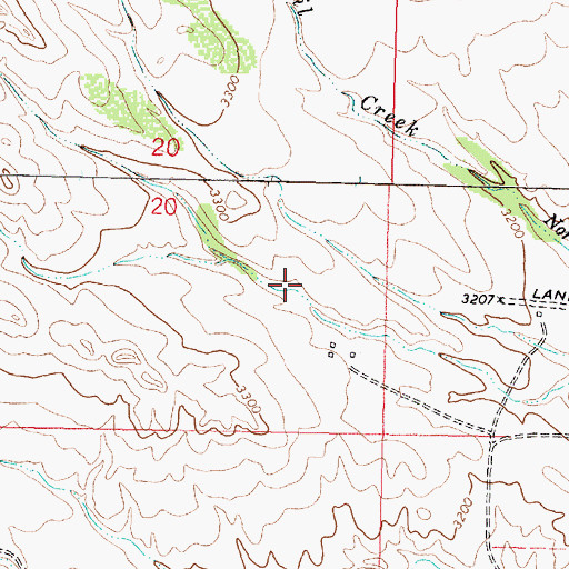 Topographic Map of 03N38E22AACC01 Well, MT