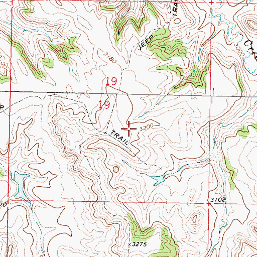 Topographic Map of 03N40E19DB__01 Well, MT