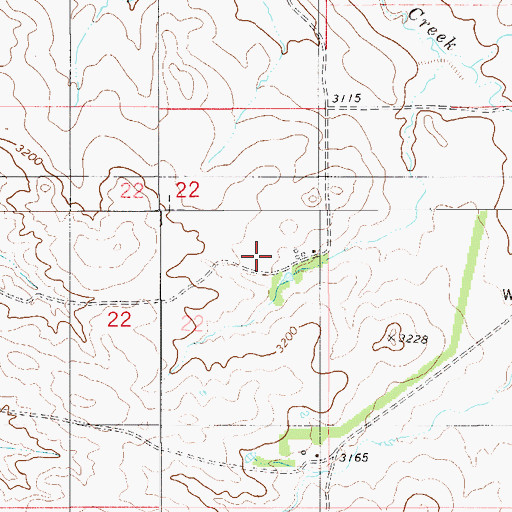 Topographic Map of 03N56E22AD__01 Well, MT