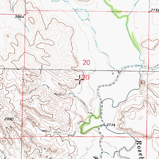 Topographic Map of 03N43E20____01 Well, MT