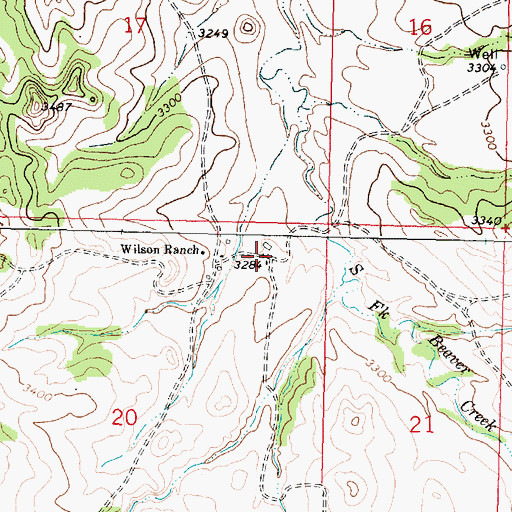 Topographic Map of 03N38E20AABD01 Well, MT