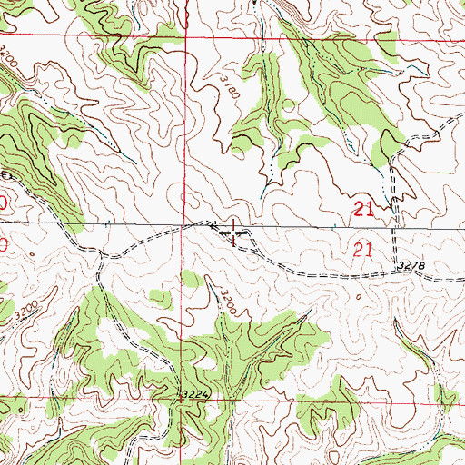 Topographic Map of 03N44E21CBAB01 Well, MT