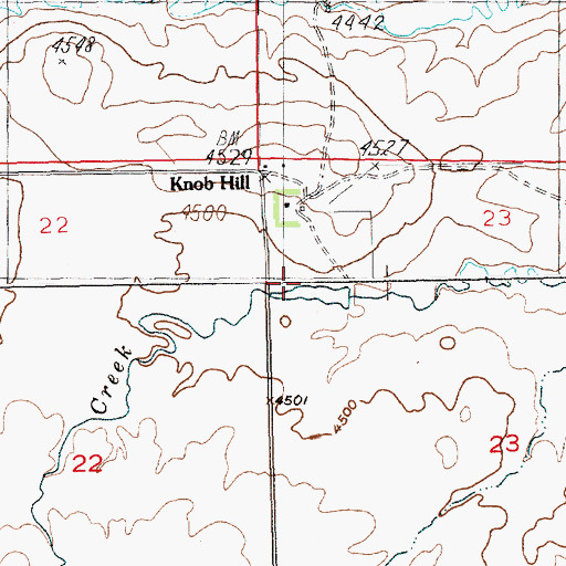 Topographic Map of 03N18E23BBBC01 Well, MT