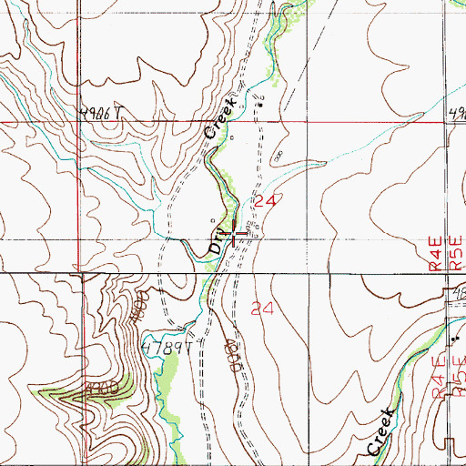 Topographic Map of 03N04E24BDAA01 Well, MT